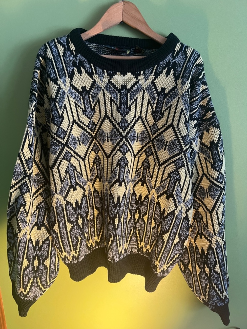 Yellow and Black Patterned Sweater